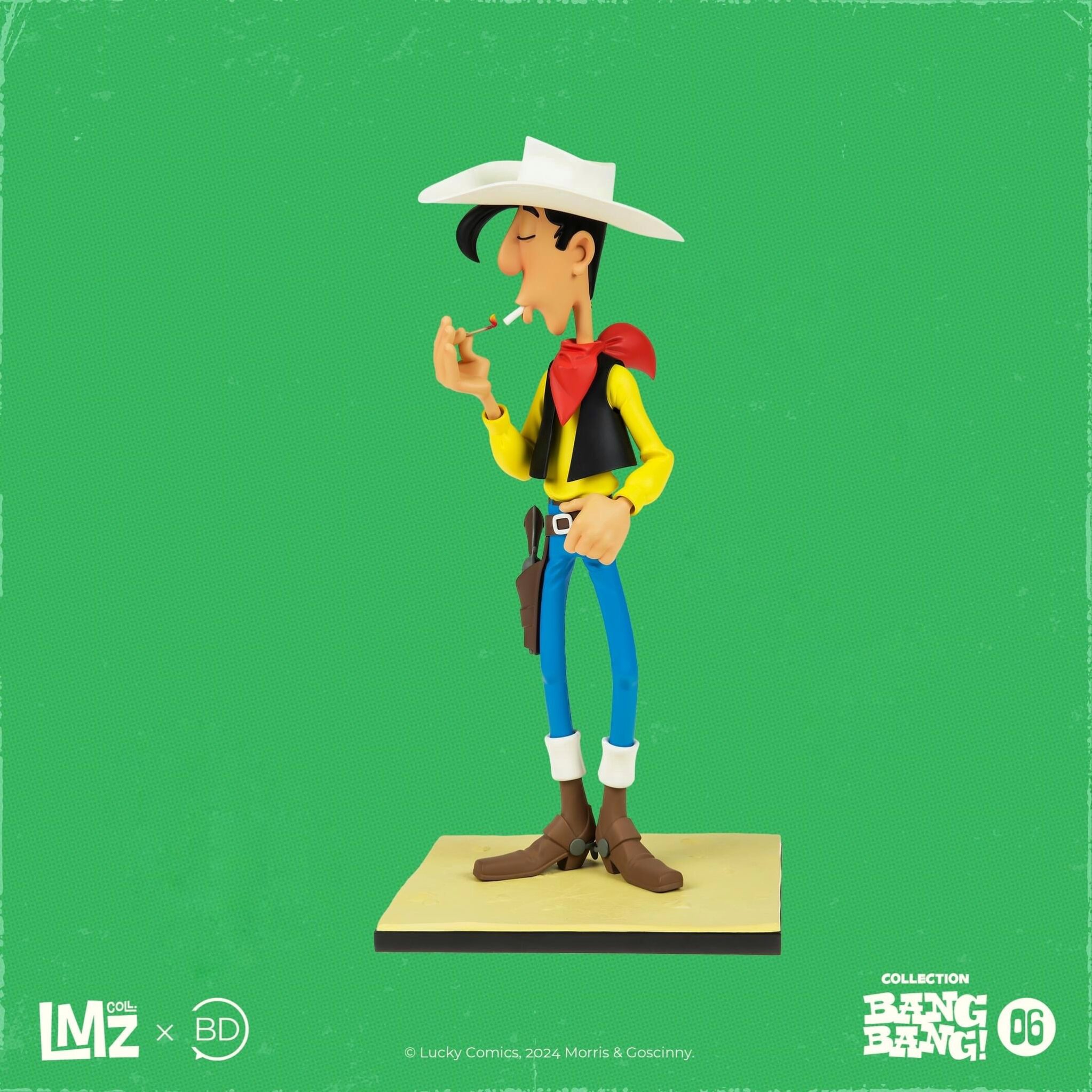 Figurine Family - Lucky Luke - Lucky Luke allumant sa cigarette - bang bang n°6 - LMZ collectibles