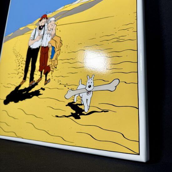 Figurine family - Tintin plaque émaillée désert - Emaillerie Belges