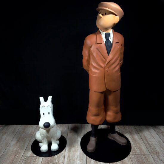 Figurine family - Grand Tintin casquette et Milou - Leblon Delienne