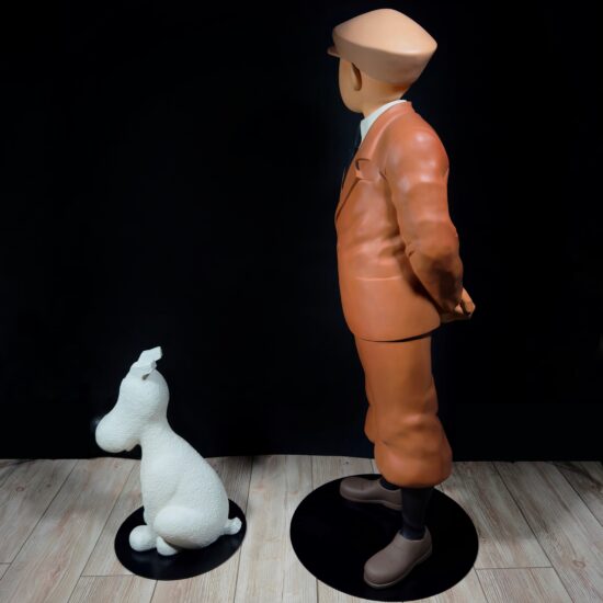 Figurine family - Grand Tintin casquette et Milou - Leblon Delienne