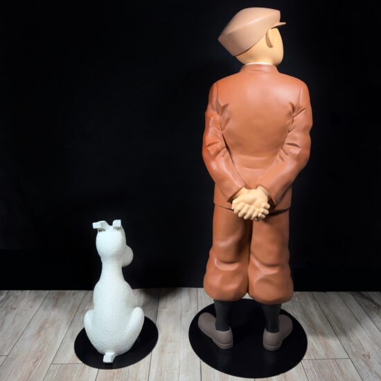 Figurine family - Grand Tintin casquette et Milou - Leblon Delienne