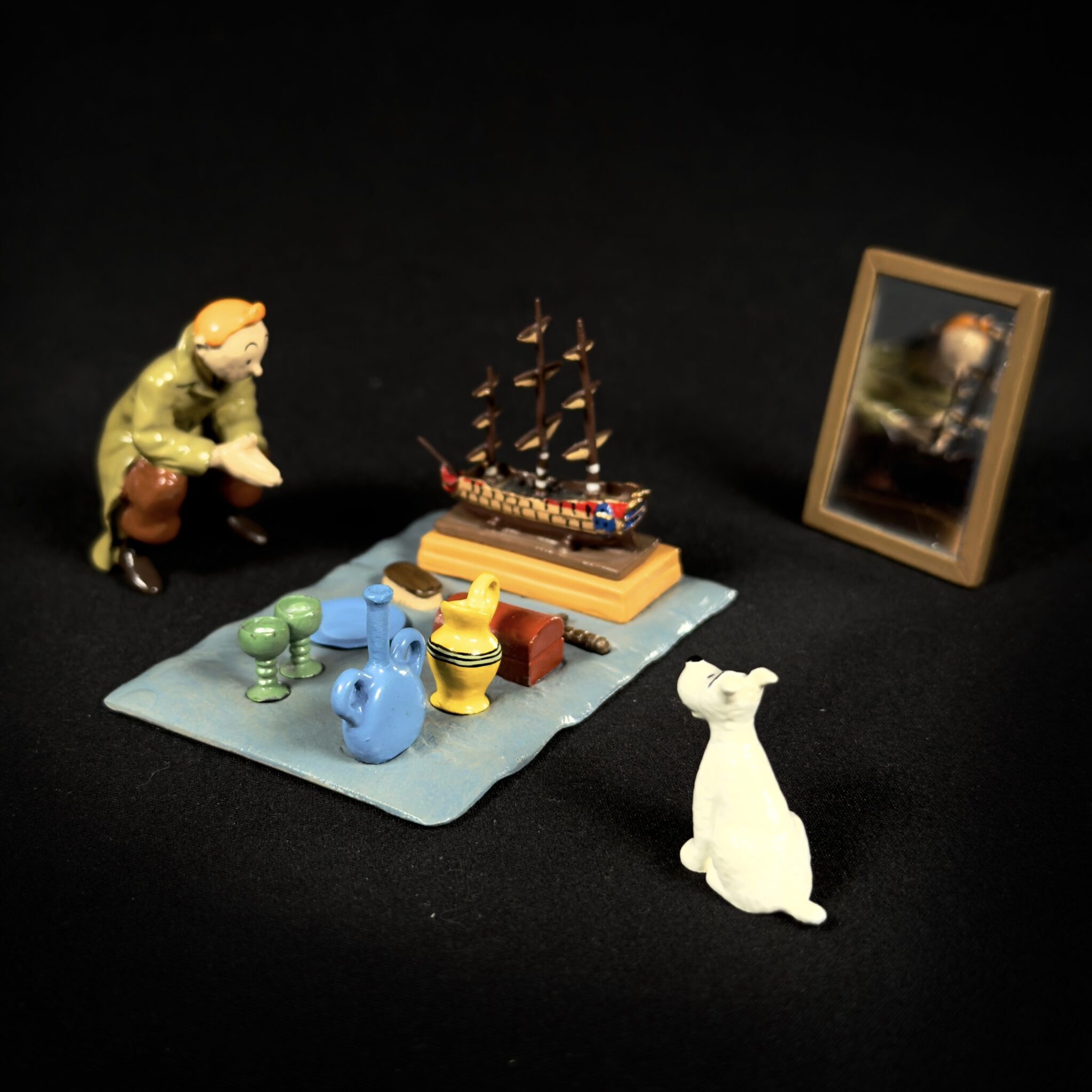 Figurine Family - Tintin marché aux puces - pixi