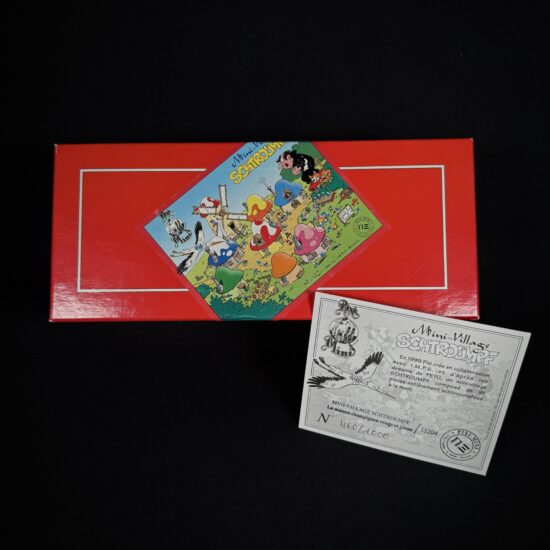 Figurine Family - La maison rouge et jaune schtroumpfs - pixi