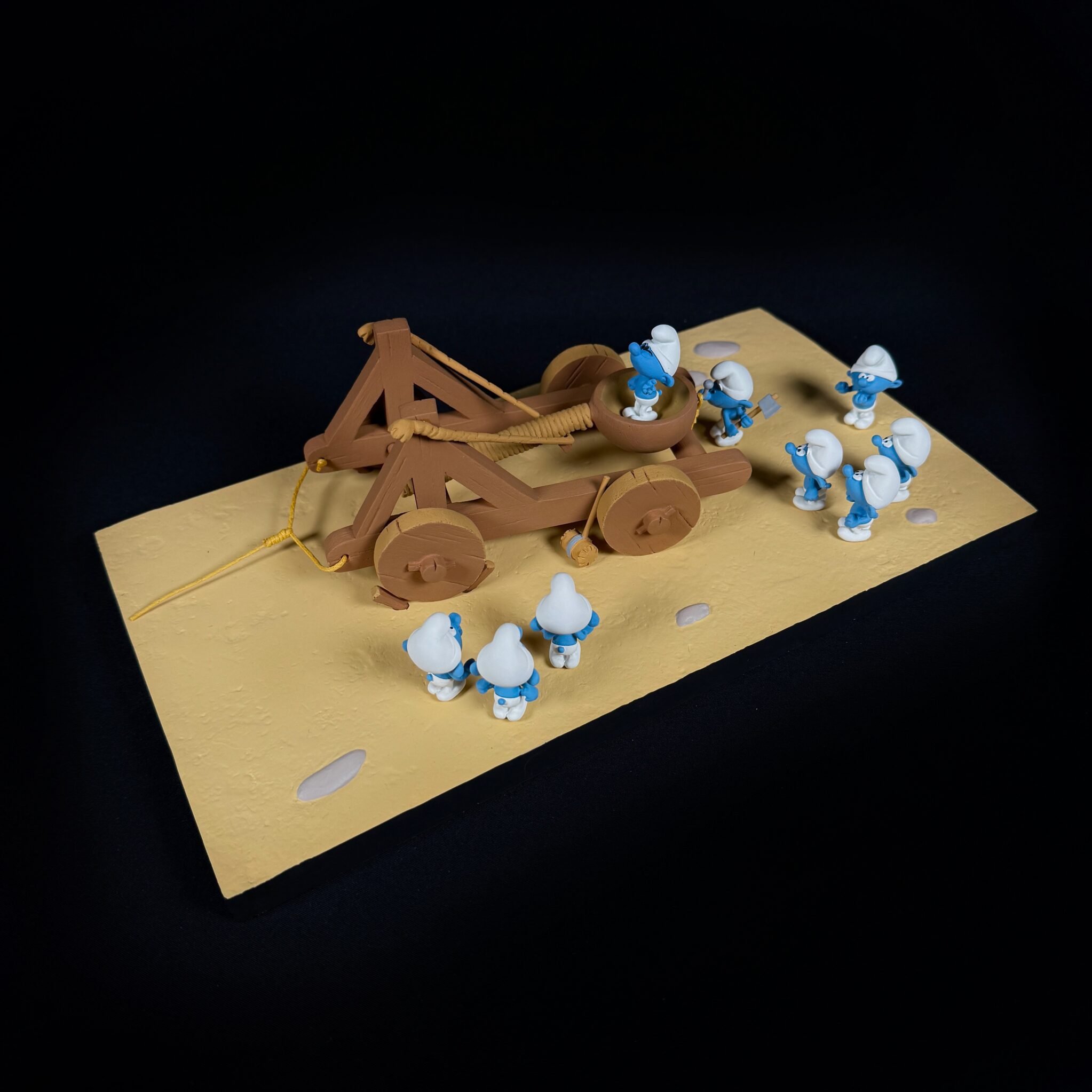 figurines family - Catapulte Schtroumpf - Fariboles