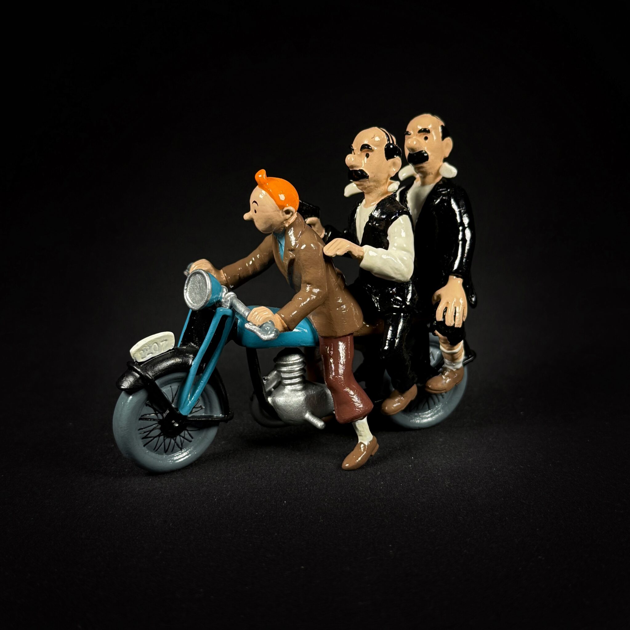 Figurine family - Tintin dupondt à moto - Pixi