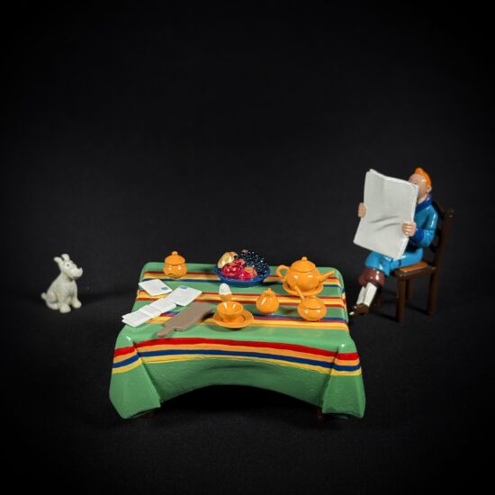 Figurine family - Tintin petit déjeuner - Pixi
