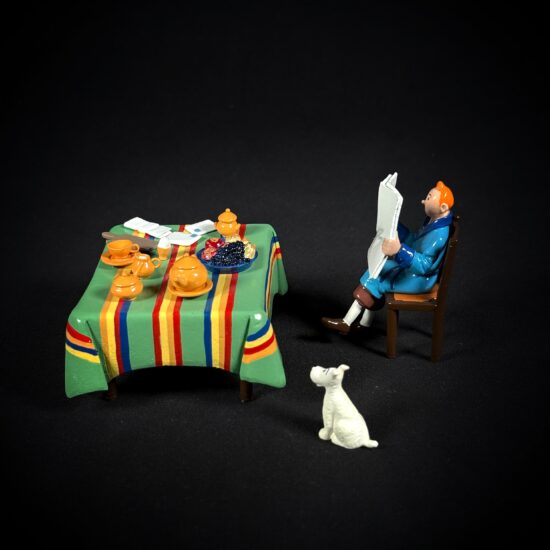 Figurine family - Tintin petit déjeuner - Pixi