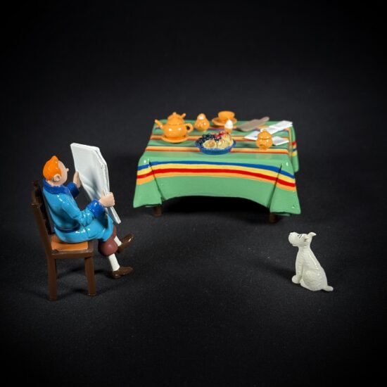 Figurine family - Tintin petit déjeuner - Pixi