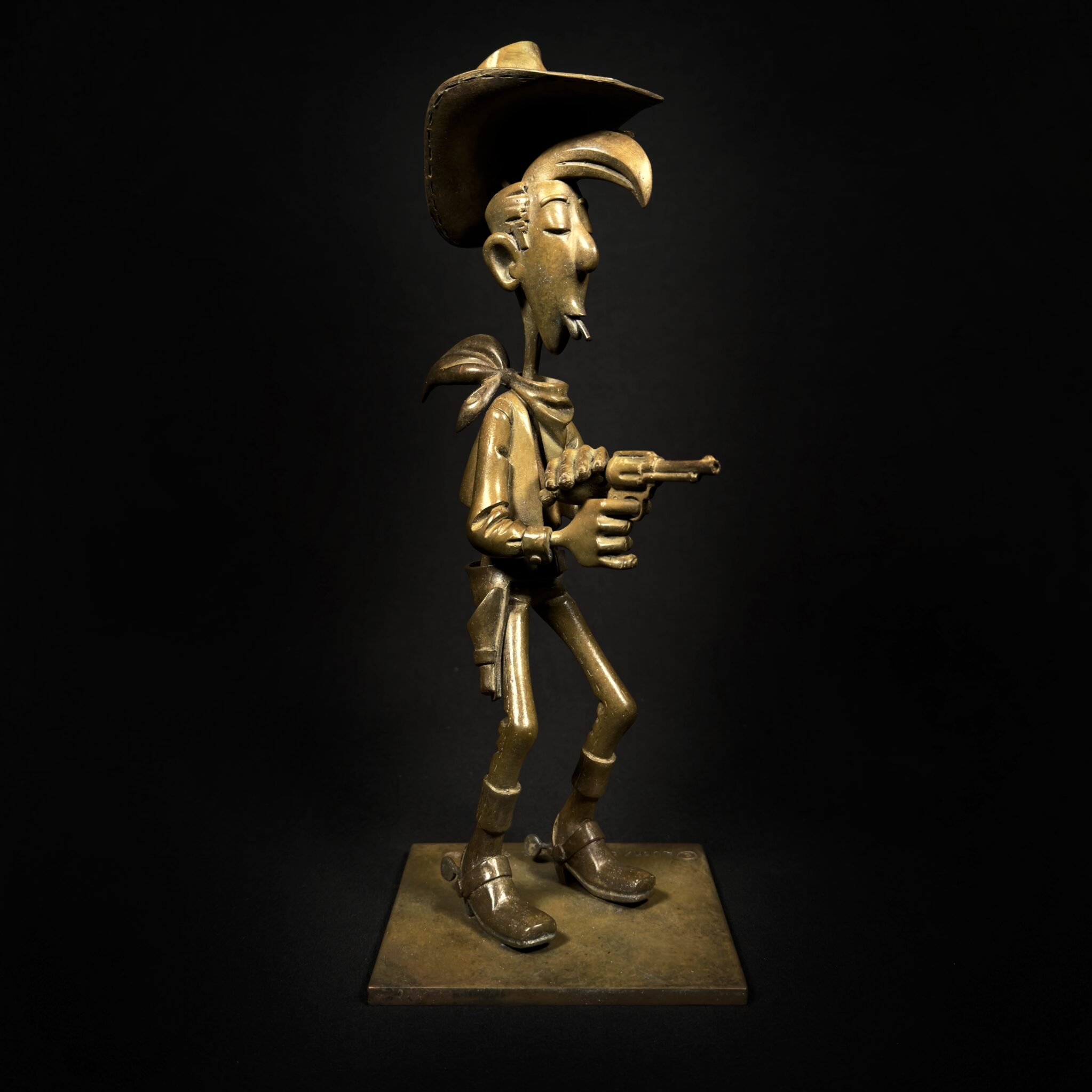 Figurine Family - Bronze Lucky Luke tirant plus vite que son ombre - Alban Ficat