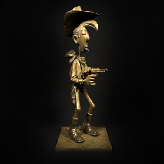 Figurine Family - Bronze Lucky Luke tirant plus vite que son ombre - Alban Ficat