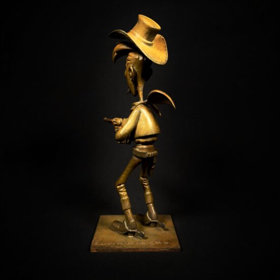 Figurine Family - Bronze Lucky Luke tirant plus vite que son ombre - Alban Ficat