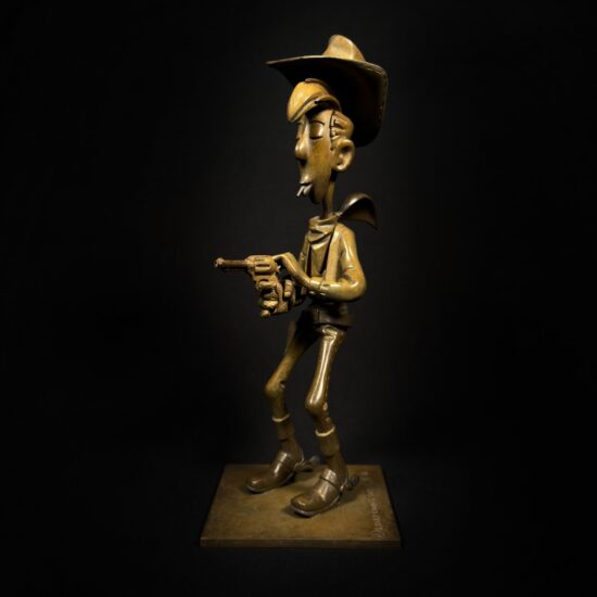 Figurine Family - Bronze Lucky Luke tirant plus vite que son ombre - Alban Ficat