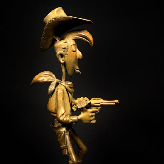 Figurine Family - Bronze Lucky Luke tirant plus vite que son ombre - Alban Ficat
