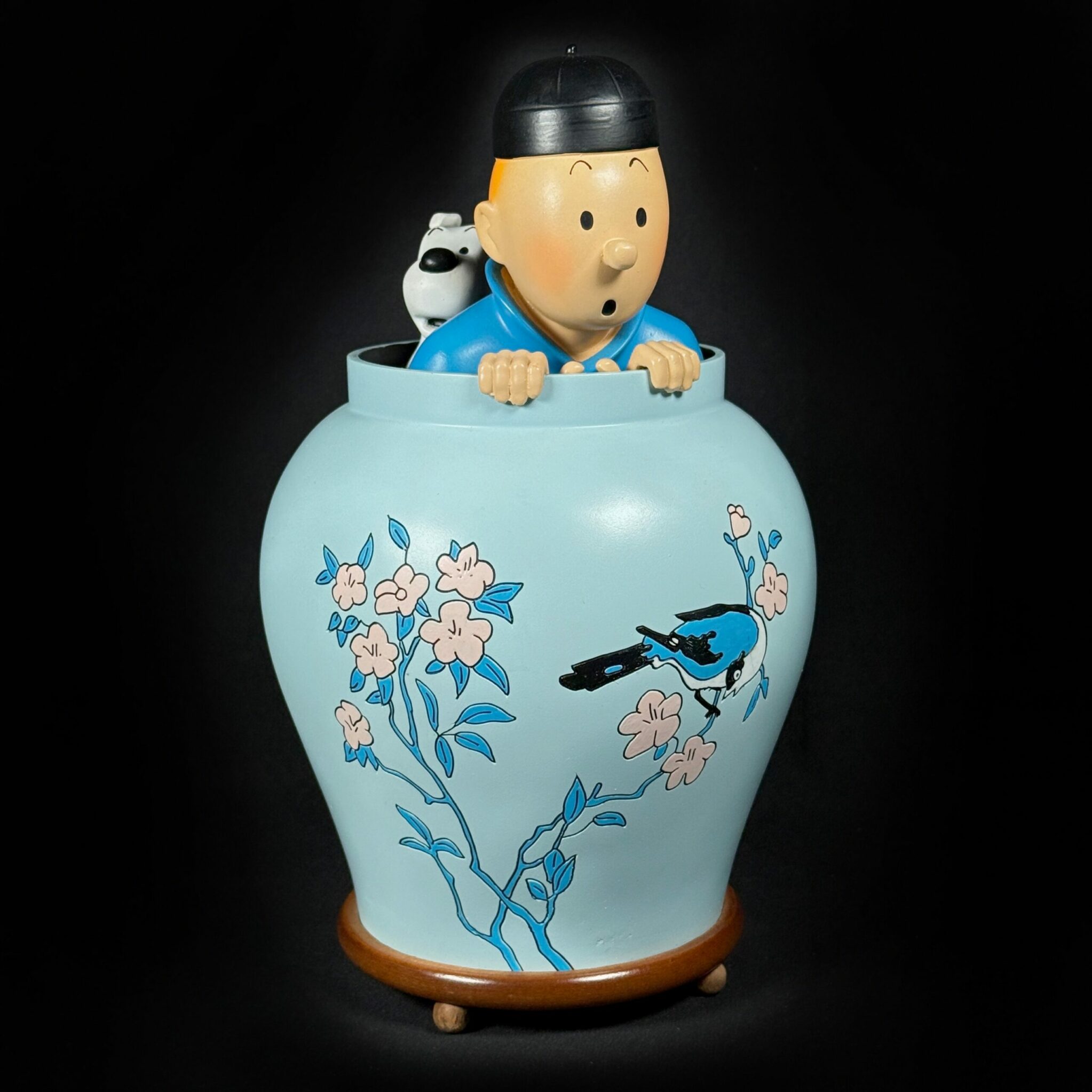 Figurine Tintin dans sa potiche