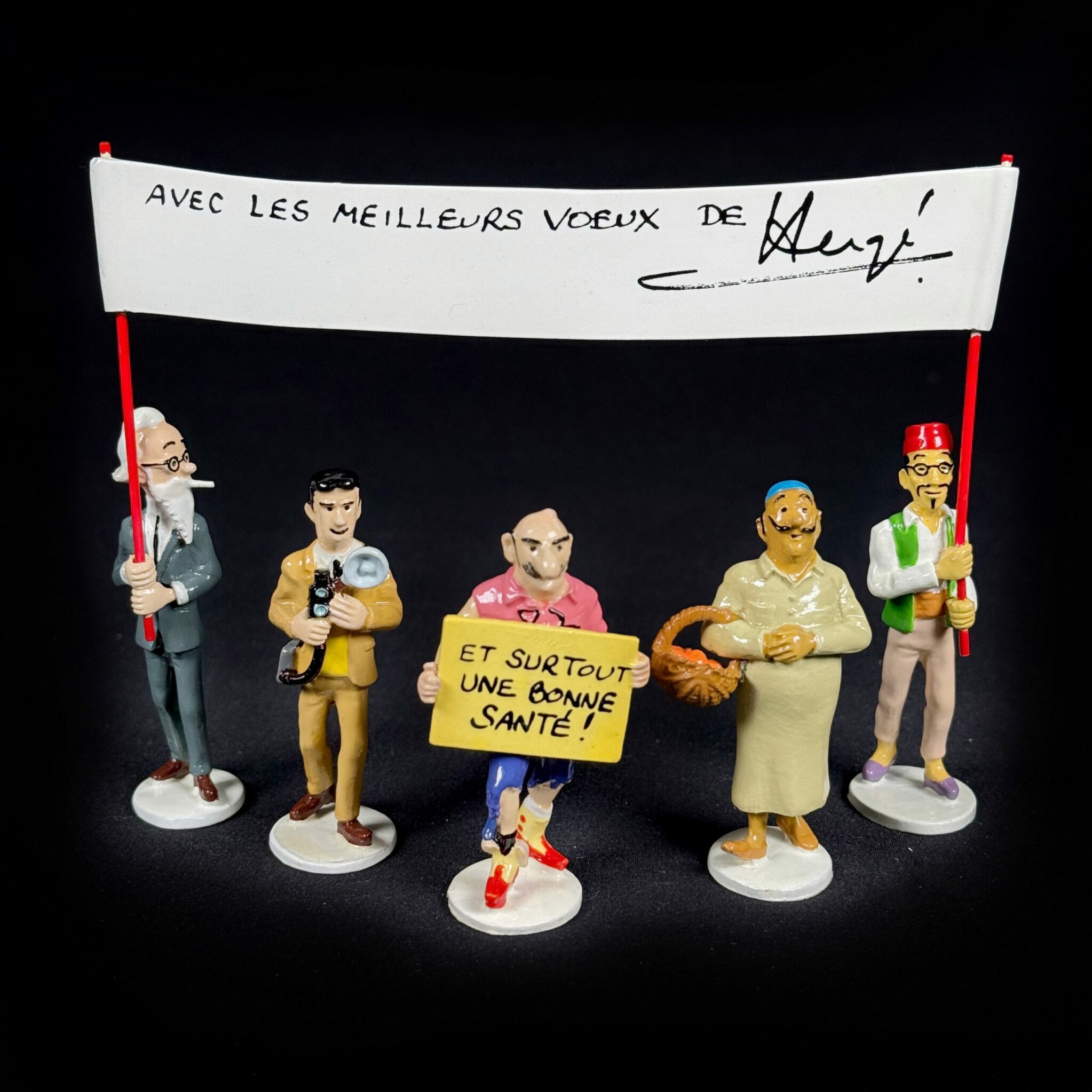 SÉRIE N°5 CARTE DE VOEUX TINTIN 1972 PIXI