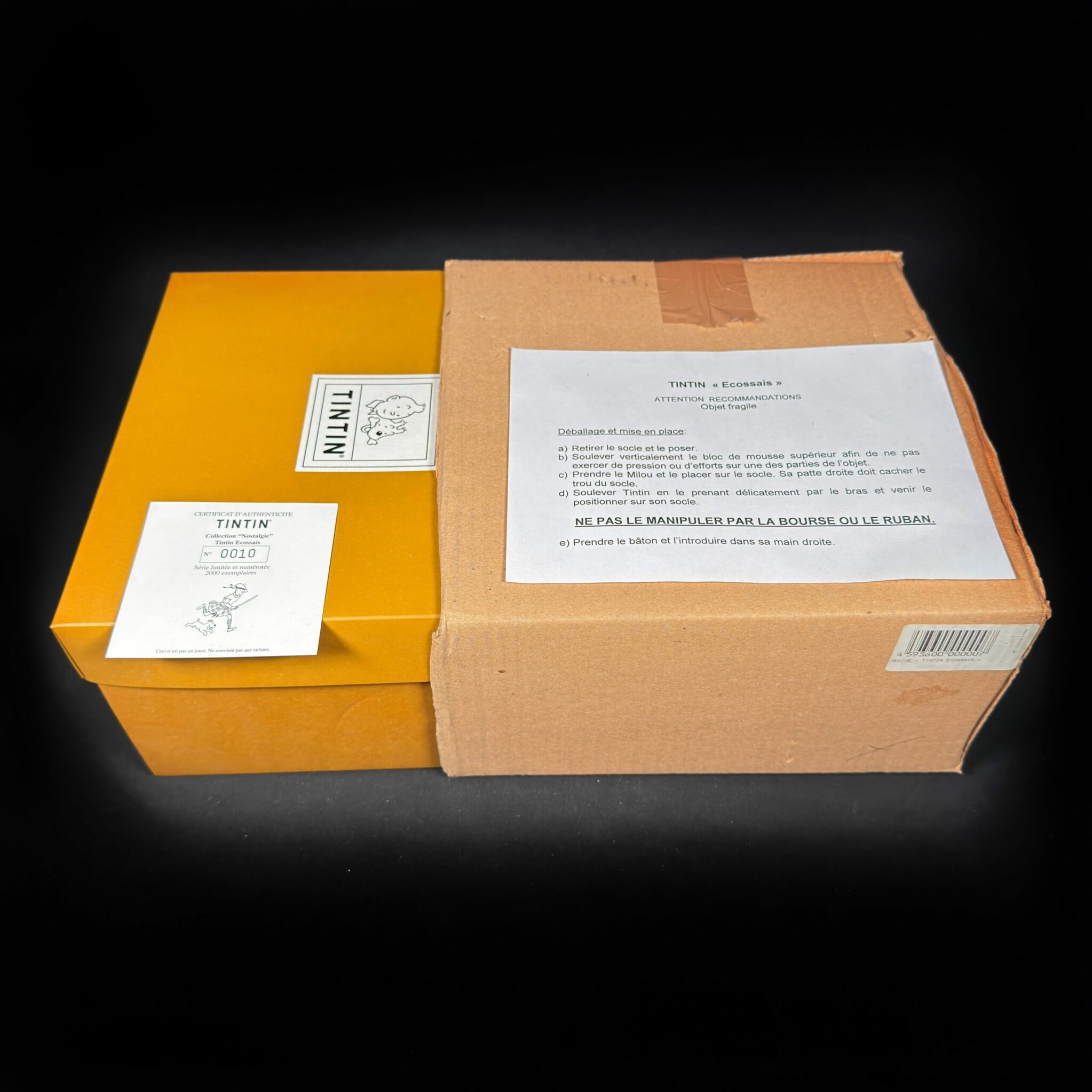 Figurine Tintin ile noire