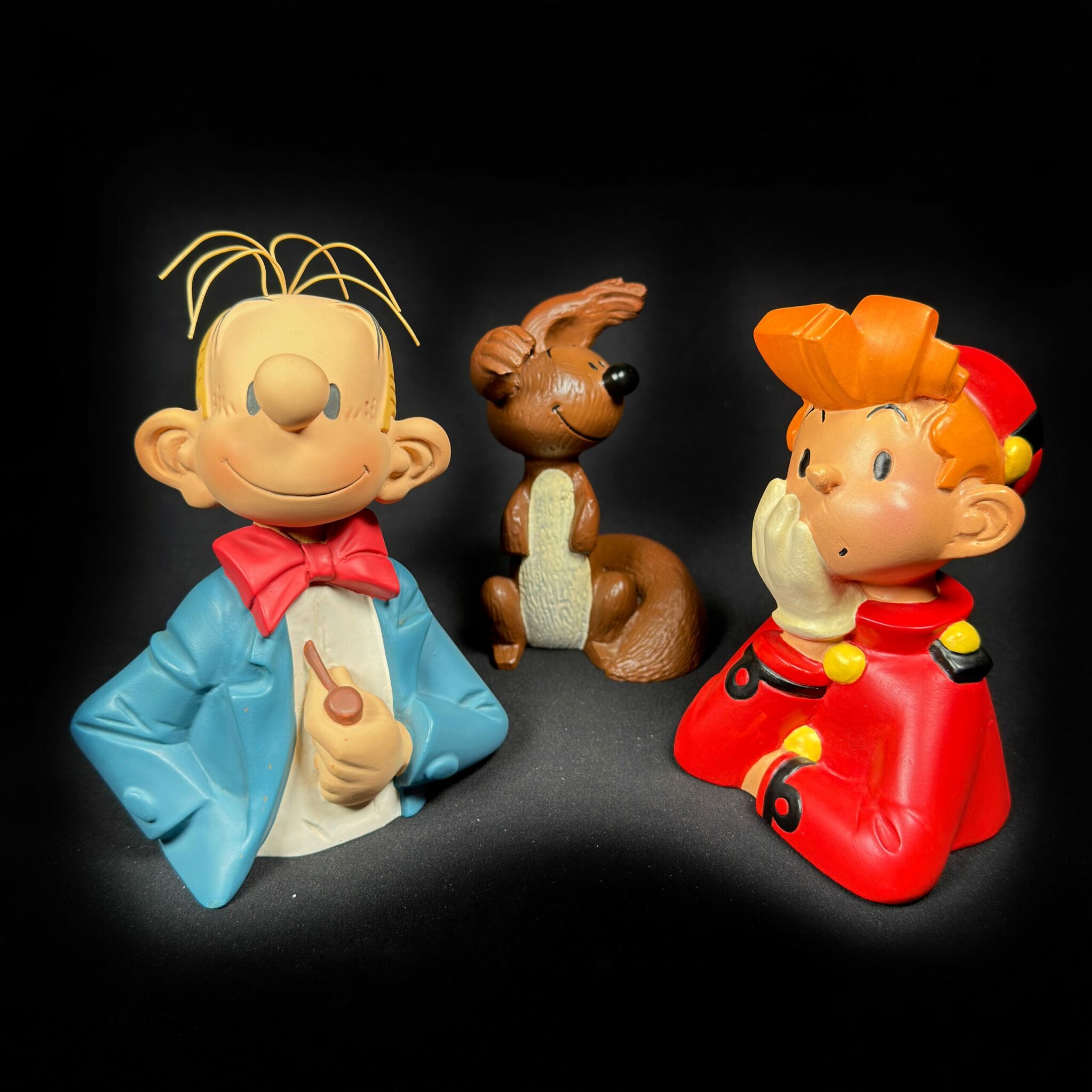 Bustes Spirou Fantasio et Spip assis – Figurines family Figurine Spirou Leblon Delienne